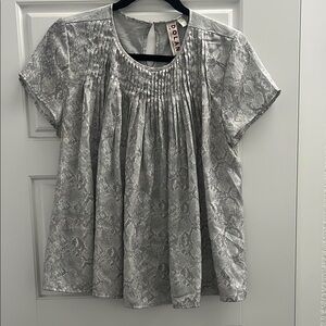 Dolan Snake Print Gray Blouse